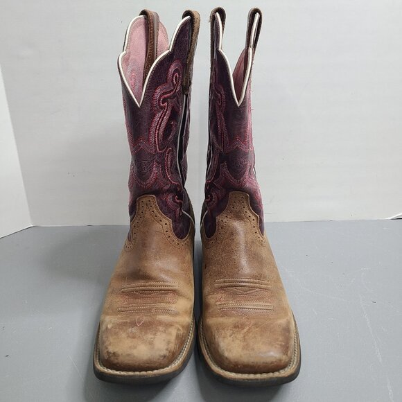 Ariat Women’s Size 9.5 B Quickdraw Leather Western Pink Cowboy Boots 10004719 - Picture 2 of 12